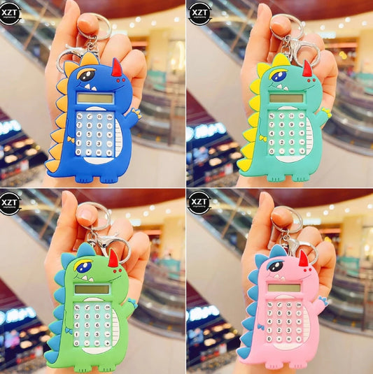 Dinosaur Calculator And Maze Ball Game Keychain