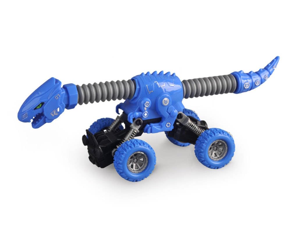 Dinosaur Monster Truck Toy, Pull Back Vehicle with All-Terrain Tires, Durable ABS Plastic Body, Spring Suspension, Flexible Neck and Tail, Off-Road Action