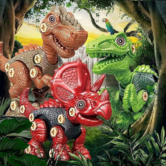 Dinosaur Toys for Kids DIY Assembly Toys with Any 1 Dinosaurs and 1 Screw Driver, Dino Kids Building Learning Toys, STEM Toy