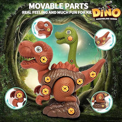 Dinosaur Toys for Kids DIY Assembly Toys with Any 1 Dinosaurs and 1 Screw Driver, Dino Kids Building Learning Toys, STEM Toy