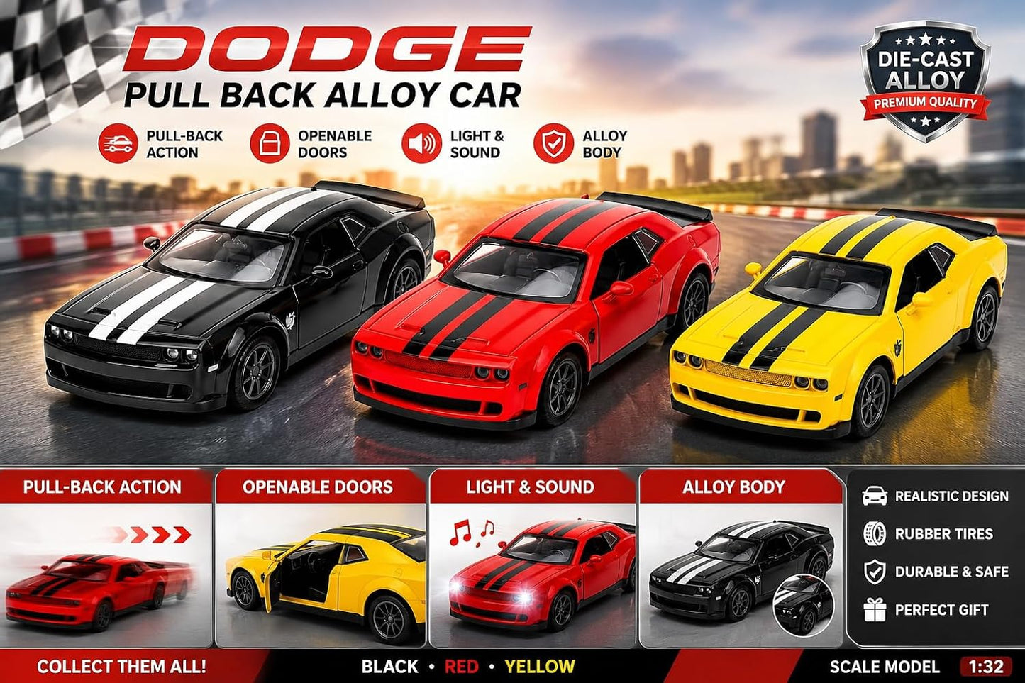 Dodge Challenger SRT Hellcat Die-Cast Toy Car