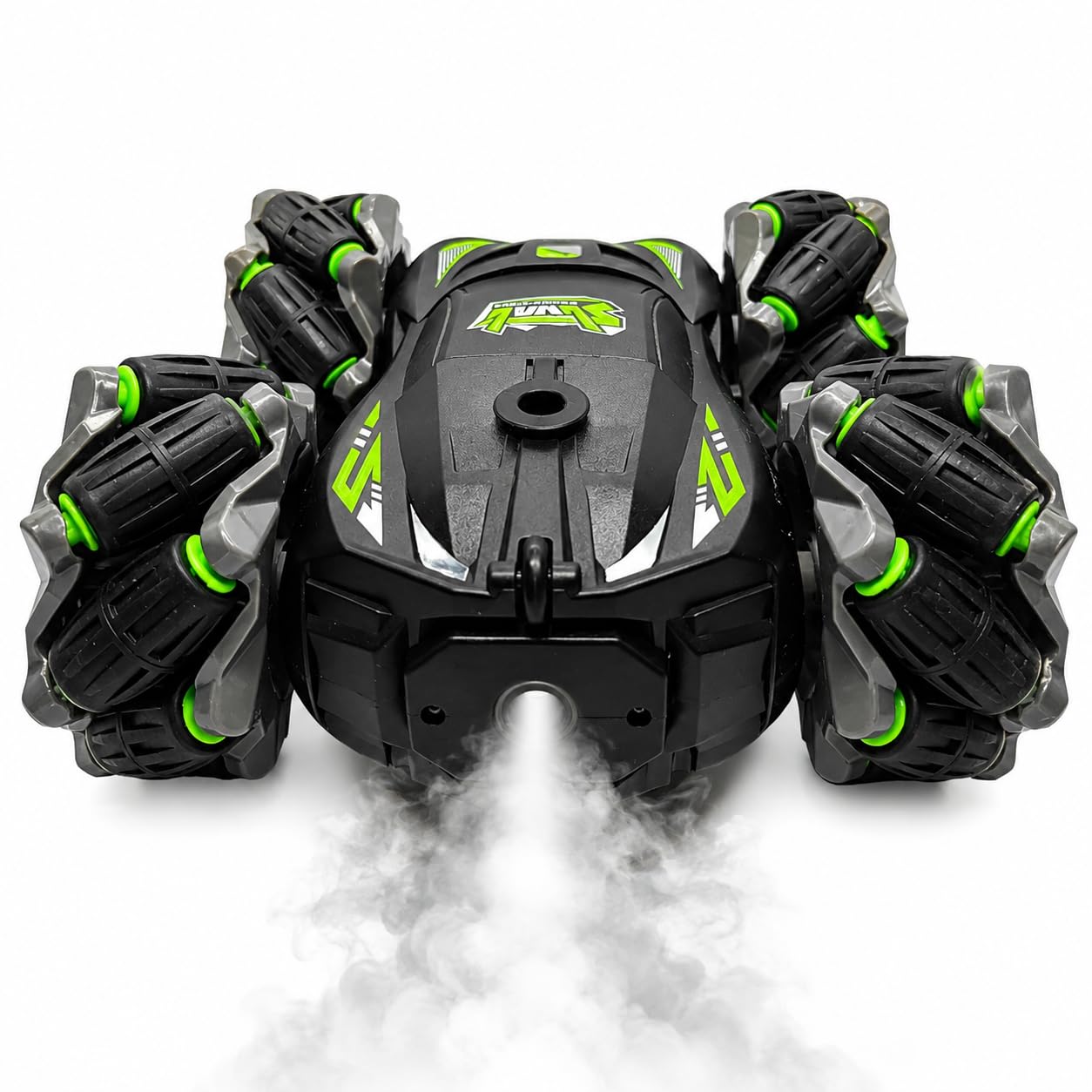 Double-Sided,45° Lateral Drifting RC Car with 2.4GHz Remote Control, 360° Rotating RC Stunt Drift Car, Omni Wheel Off-Road Racing Toy with LED Lights, Mist Spray