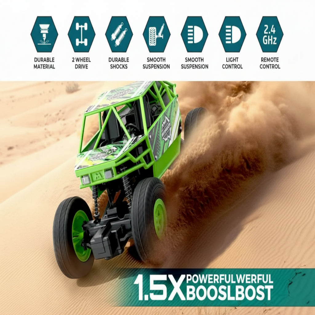Duster 2WD Rock Crawler 4x4 | Rechargeable Offroad Monster Truck | High Speed ATV RC Car with Nitro Boost | Remote Control Car Toys for Kids | Made in India (2 Wheel Drive )