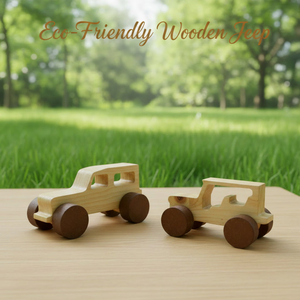 Eco-Friendly Classical Wooden Push Toy Vehicle - Any 1 Piece