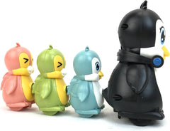 Electric Magnetic Adsorption Link Penguin Family Interaction Toy Sound and Dancing Interactive Kids Birthday Gift Little Kids for Boys Gi