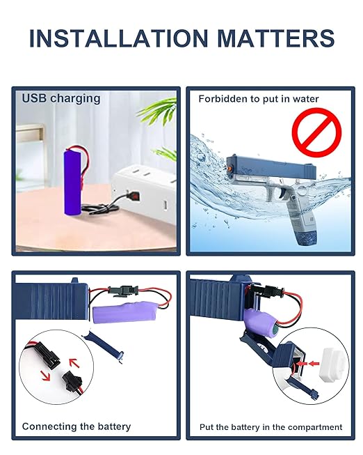 Electric Water Gun Toy Rechargeable | High Pressure Mechanism -Random Color