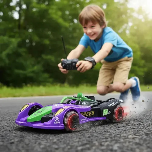 F1 Remote Control Vehicle with Light, Music & Spray Effect | Hand Gesture Control, Rechargeable Superhero RC Car