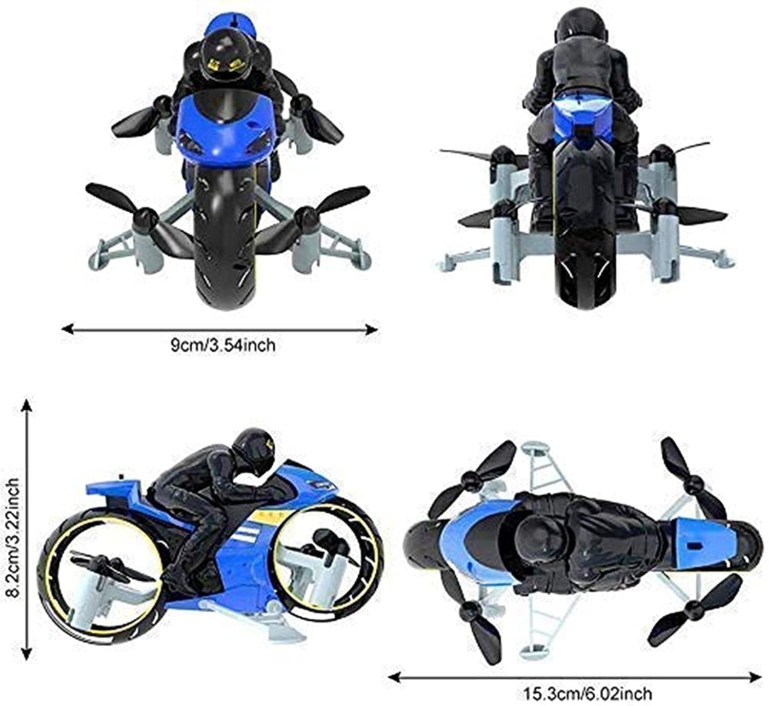 FLYING MOTORCYCLE toys for kids with Remote Control 2 in 1 bike toys for kids-Any 1 Random Color