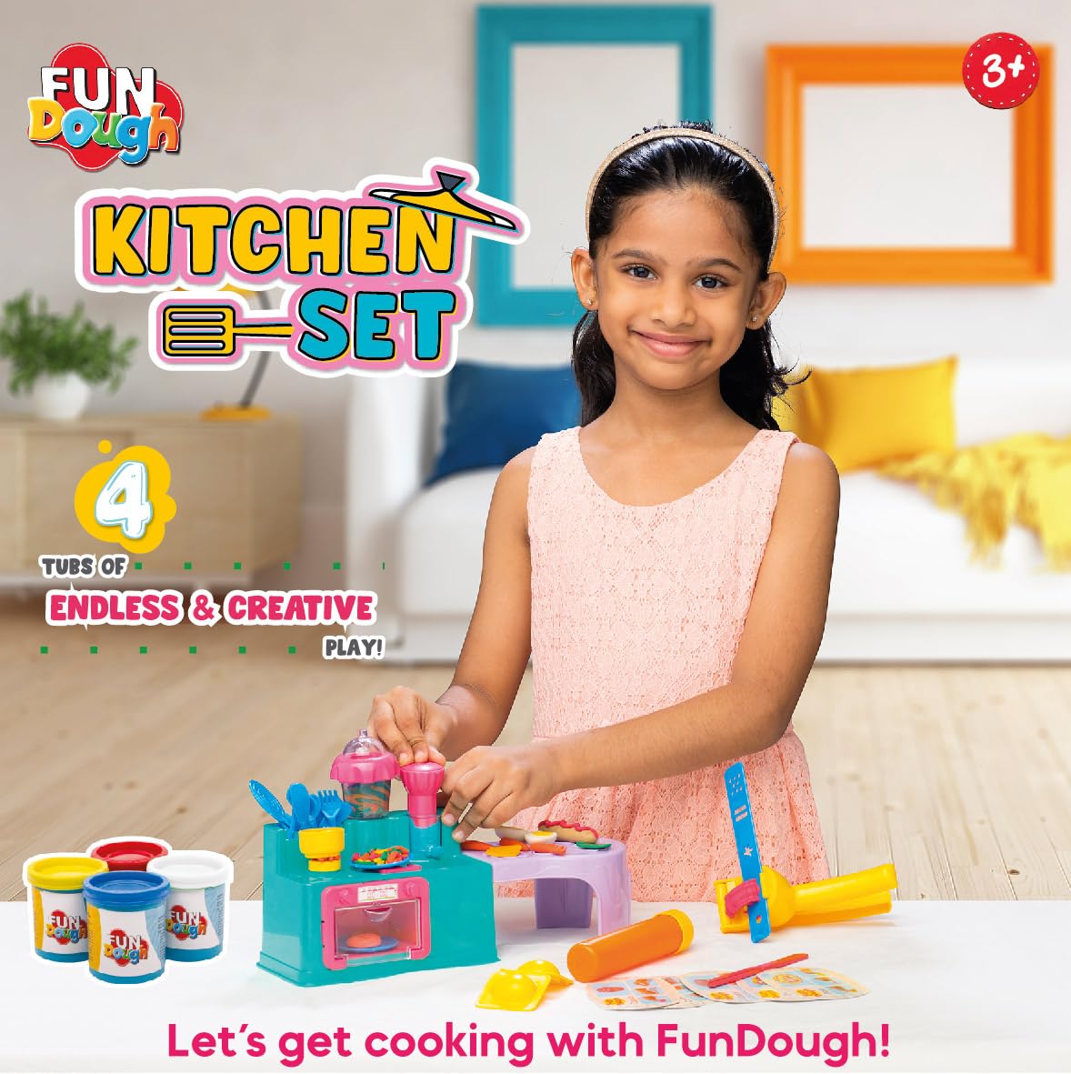 FUN DOUGH Clay - Kitchen Set, Cutting and Moulding Playset
