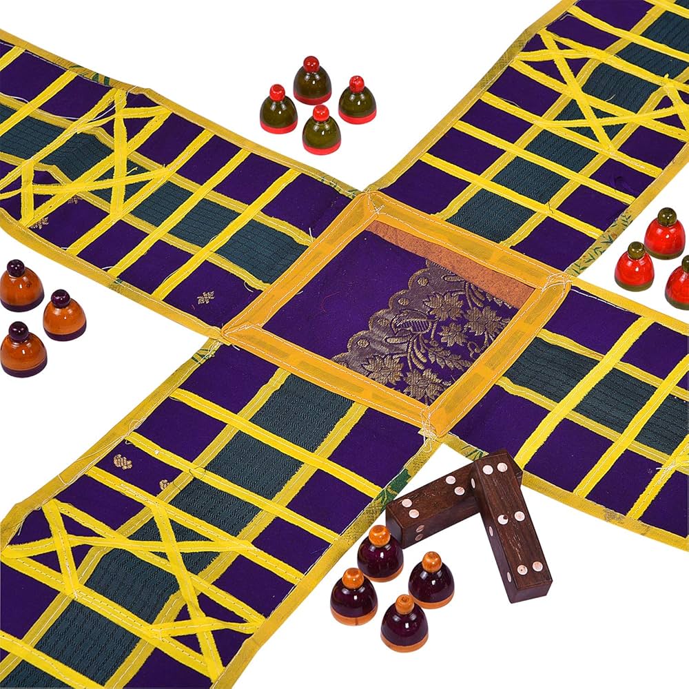 Fabric Ludo with coins and Dice - Random Multicolor Pack