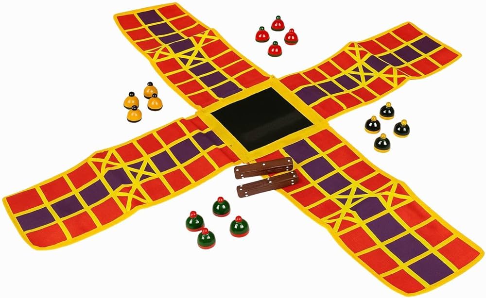 Fabric Ludo with coins and Dice - Random Multicolor Pack