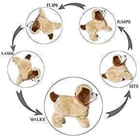 Fantastic Puppy Jumping, Walking and Barking Dog Soft Toy Fantastic Puppy Battery Operated Back Flip Jumping Dog Jump Run Toy Kids