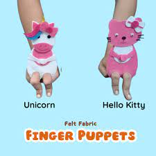 Finger Puppets - Cartoon Theme with Food Matching - 3 Cartoon  (Dia)18mm Diameter