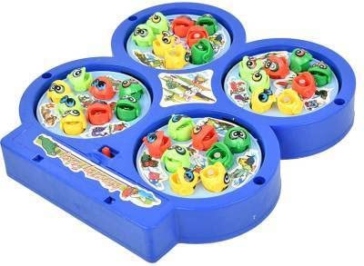 Fishing Game for Kids Magnetic, Include 32 Pieces Fishes and 4 Fishing Rod, Fish Catching Toy (2 to 4 Players)(Multicolor)