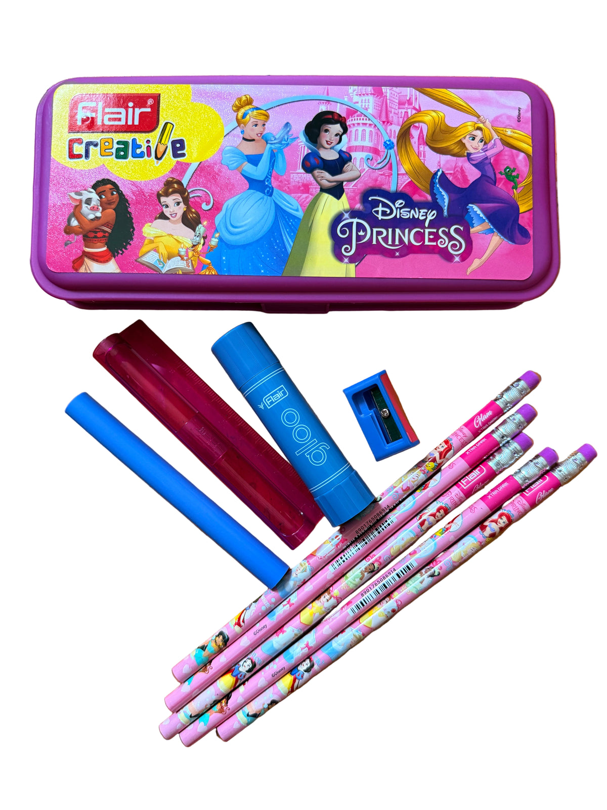 10 Pieces Flair Creative - Disney Princess Kit Pencil Box Combo