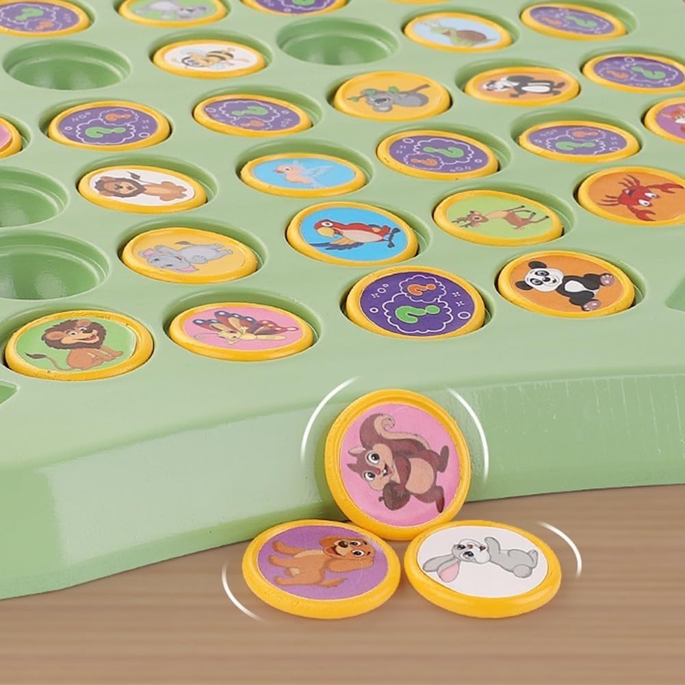 Flipping Chess Match Game – Montessori Memory Matching Board Game for Kids | Educational Animal & Fruit Theme Puzzle with Chips & Sticks | Parent-Child Interactive