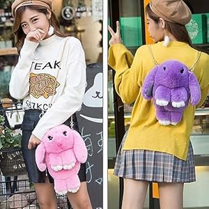 Fluffy Plush Rabbit Bag Fashion Girl - Bunny sling Bag ANY 1 Random