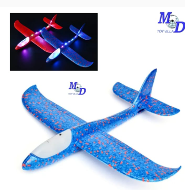 Foam Plane with LED Light, Dual Flight Mode Glider, Large Throwing Aeroplane-Any 1