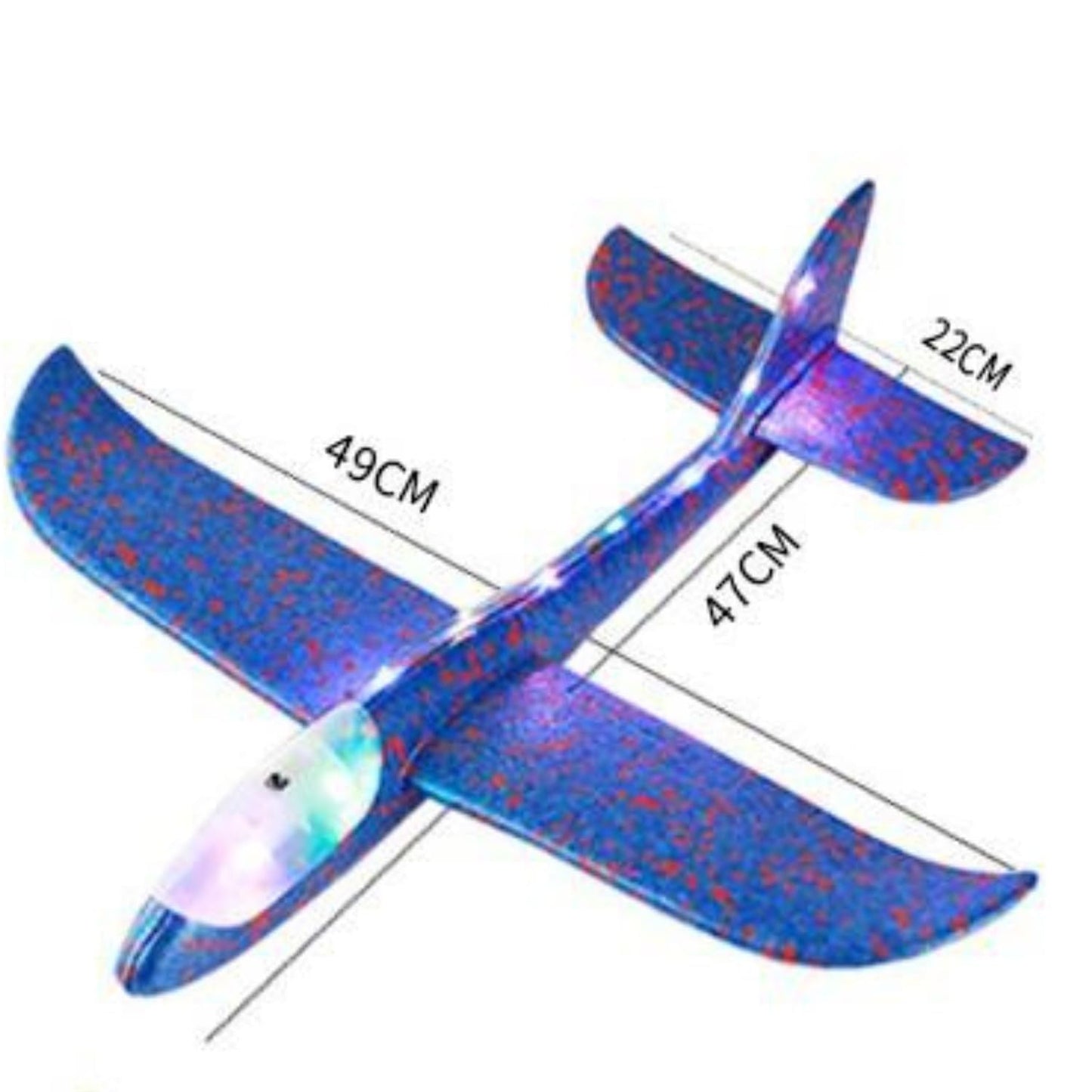 Foam Plane with LED Light, Dual Flight Mode Glider, Large Throwing Aeroplane-Any 1