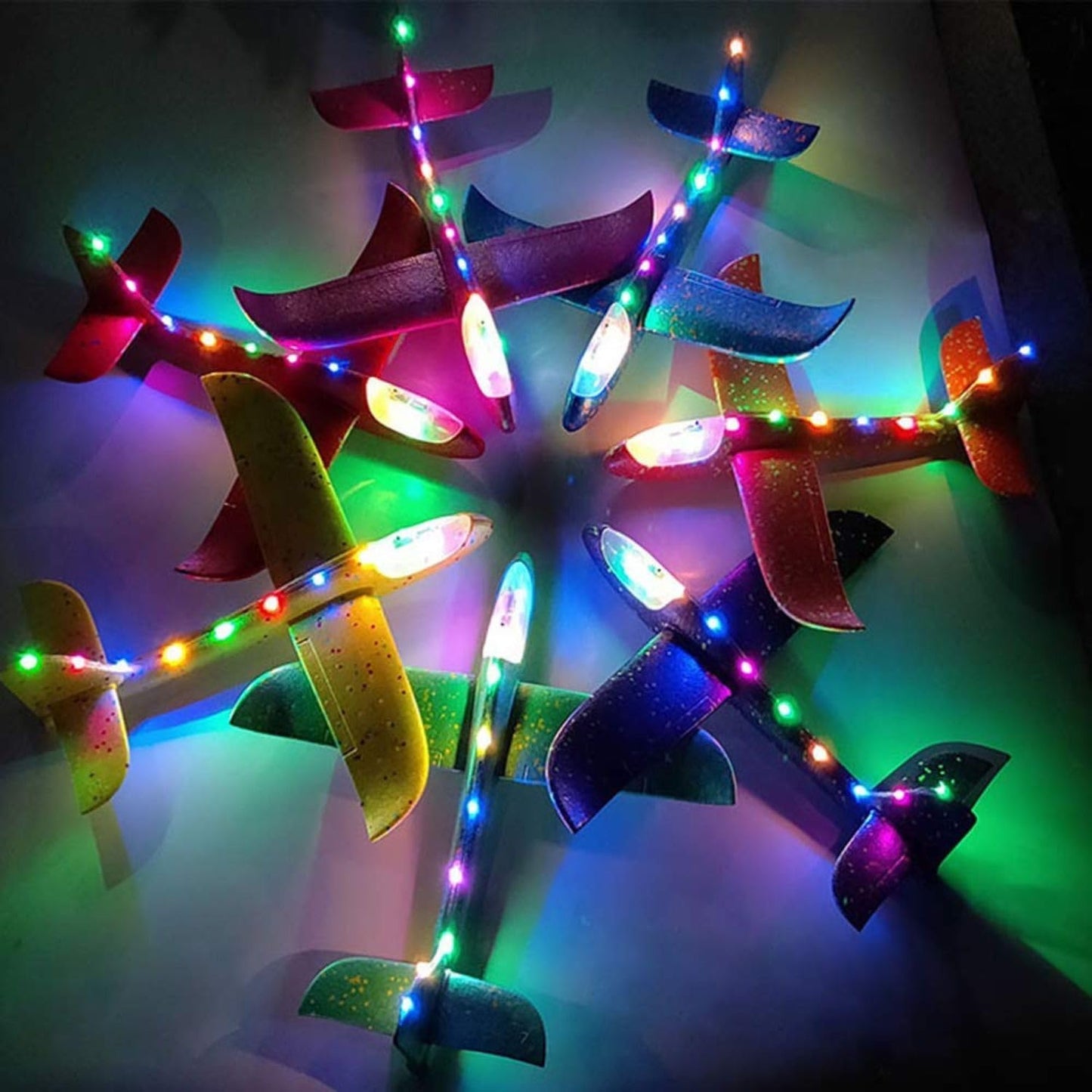 Foam Plane with LED Light, Dual Flight Mode Glider, Large Throwing Aeroplane-Any 1