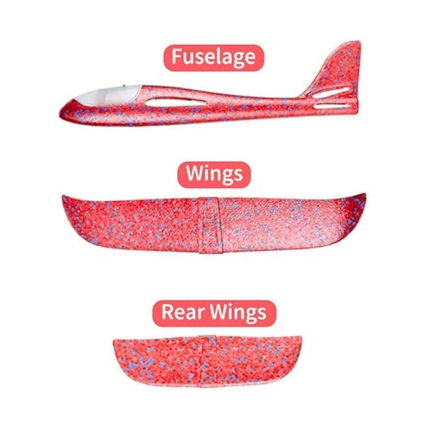 Foam Plane with LED Light, Dual Flight Mode Glider, Large Throwing Aeroplane-Any 1
