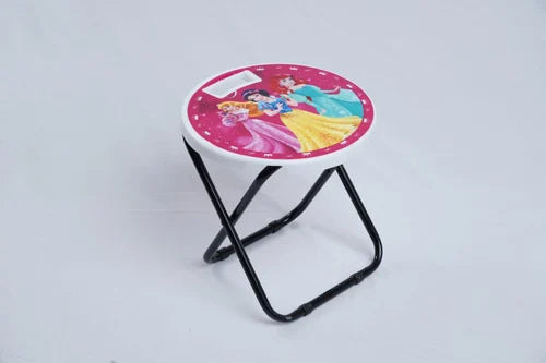 Foldable Cartoon Print Metal Stool for Kids - Any 1 Random