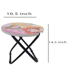Foldable Cartoon Print Metal Stool for Kids - Any 1 Random