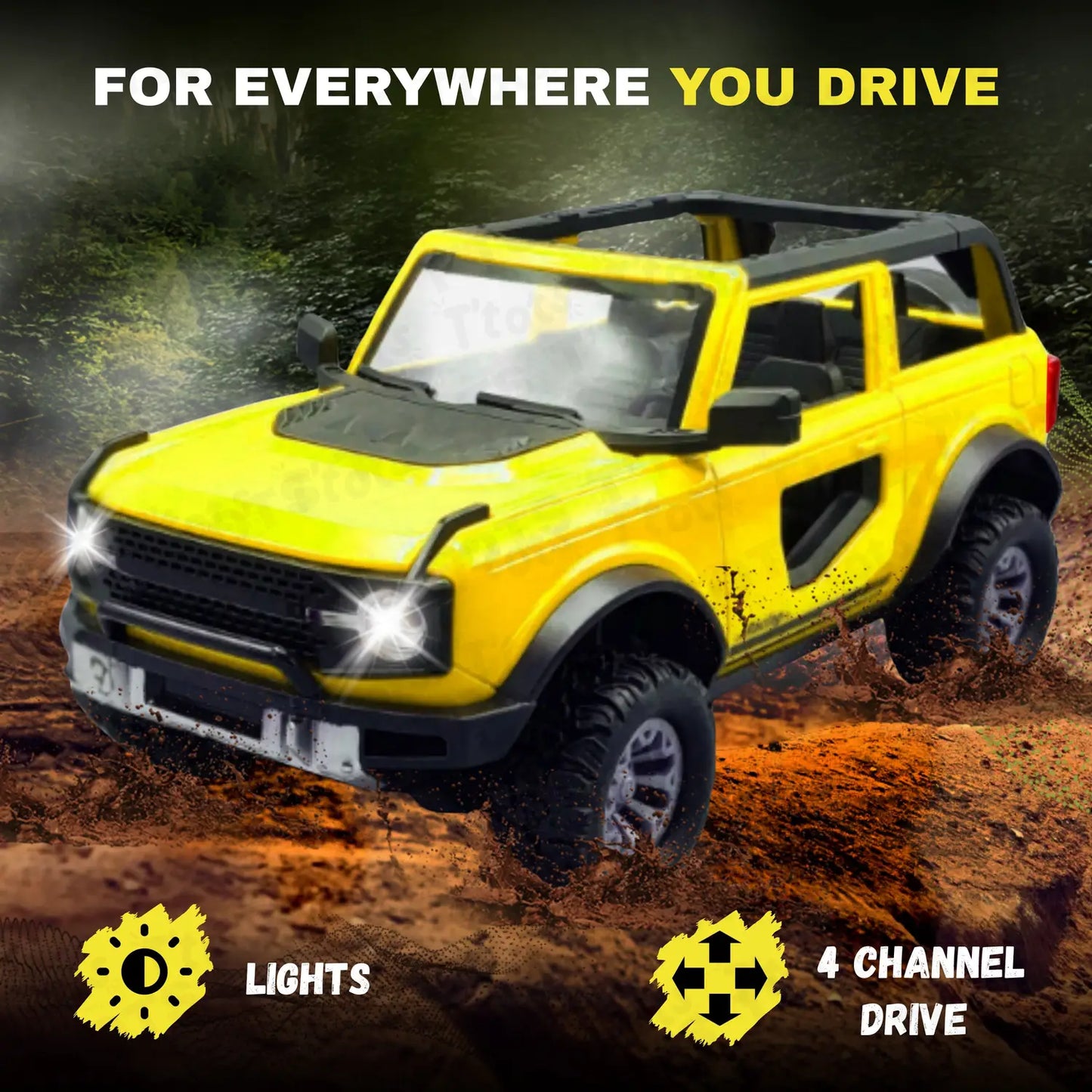 Ford Bronco Trucks Remote Control Car Toy - Rechargeable Battery