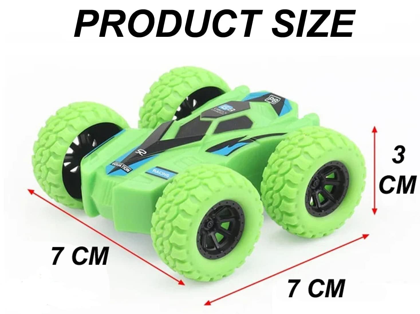 Friction Powered Car Toys,Double-sided Stunt Flip Inertia Car,Push and Go Toy Cars - Any 1 Random Color