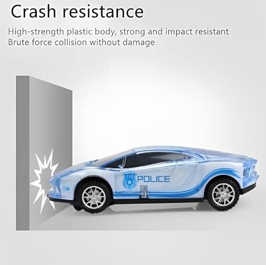 Friction powered Police car with Light and sound effects - Crash Resistance