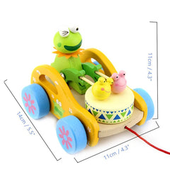Wooden Frog cart Pull along
