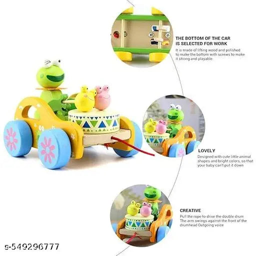 Wooden Frog cart Pull along