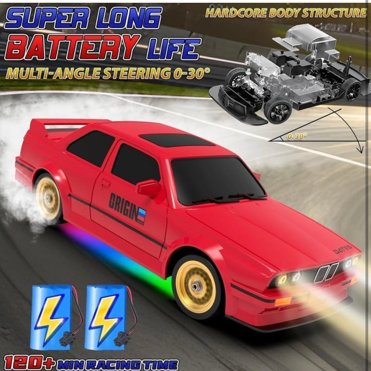 BMW Retro drift 1:16  30km/h high speed and low speed