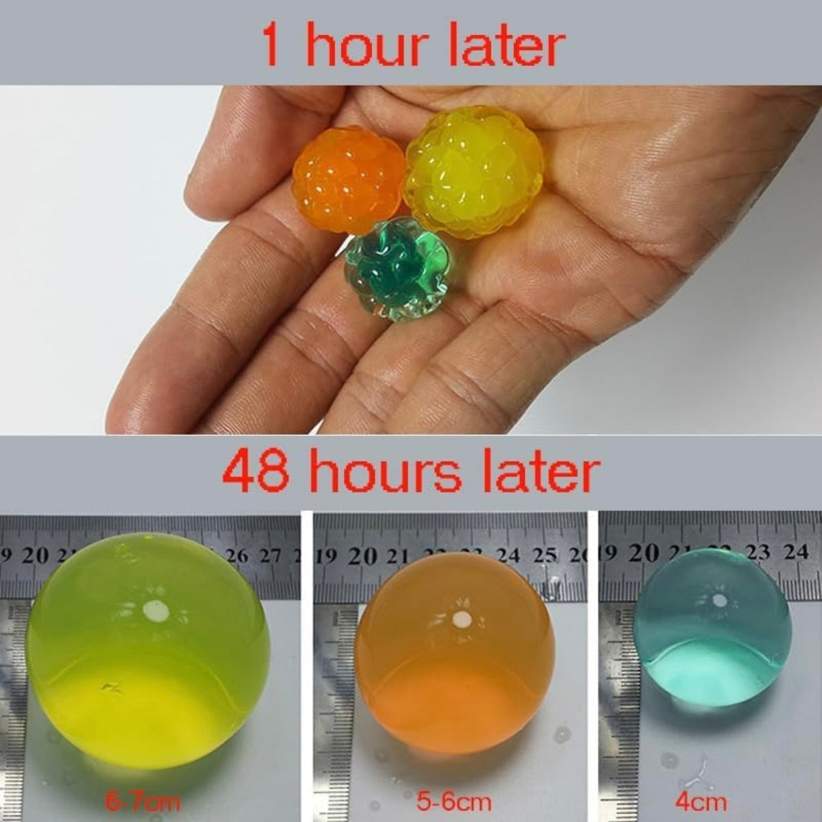 Crystal Round Jumbo Jelly Water Balls, Monster Rubber Jelly Beads Growing Orbezz Age 10+ Water Growing Balls Pack of 30 pieces