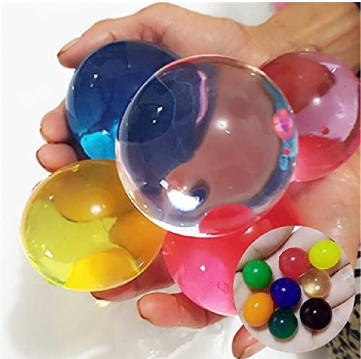Crystal Round Jumbo Jelly Water Balls, Monster Rubber Jelly Beads Growing Orbezz Age 10+ Water Growing Balls Pack of 30 pieces