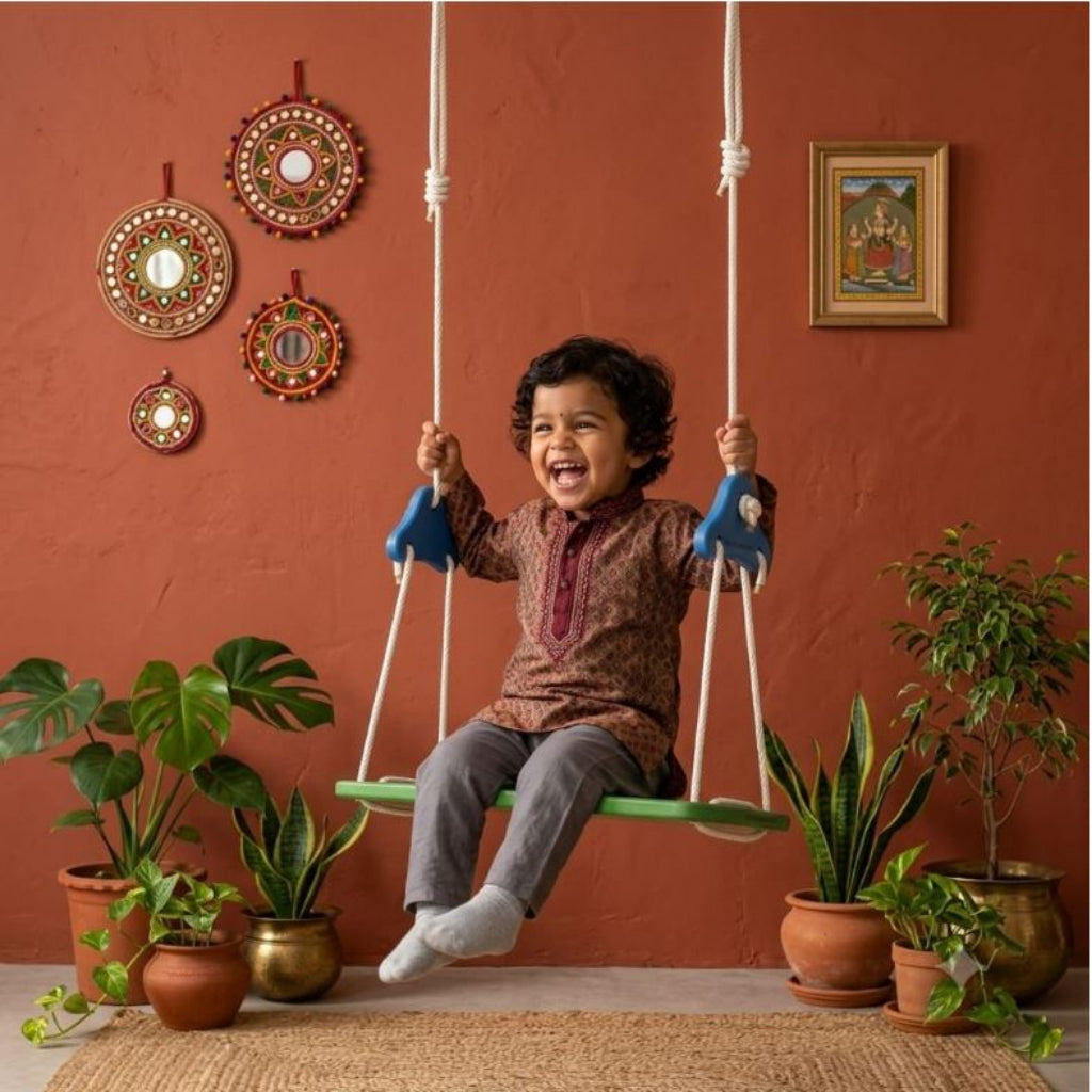 Fun Flier Wooden Swing Seat Set with Rope and Adjusters