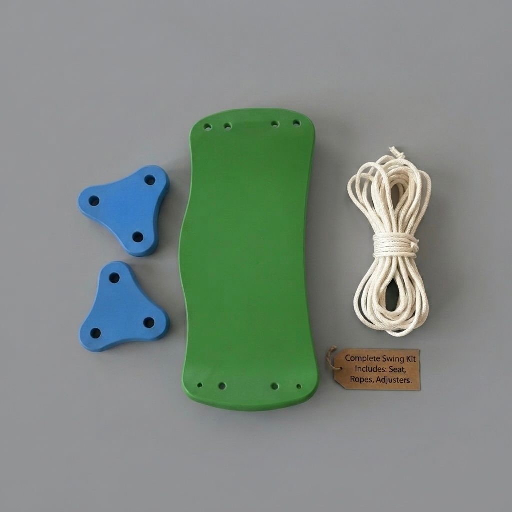 Fun Flier Wooden Swing Seat Set with Rope and Adjusters