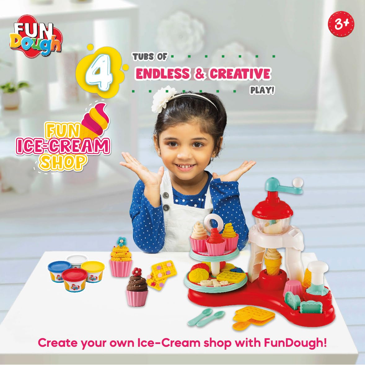 Fundough Funskool Fun Ice Cream Shop, Play Set for Kid