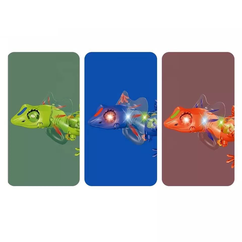 Funny Lizard Electric Crawling Animal Toy - Sound and Lights Multicolor