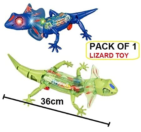 Funny Lizard Electric Crawling Animal Toy - Sound and Lights Multicolor
