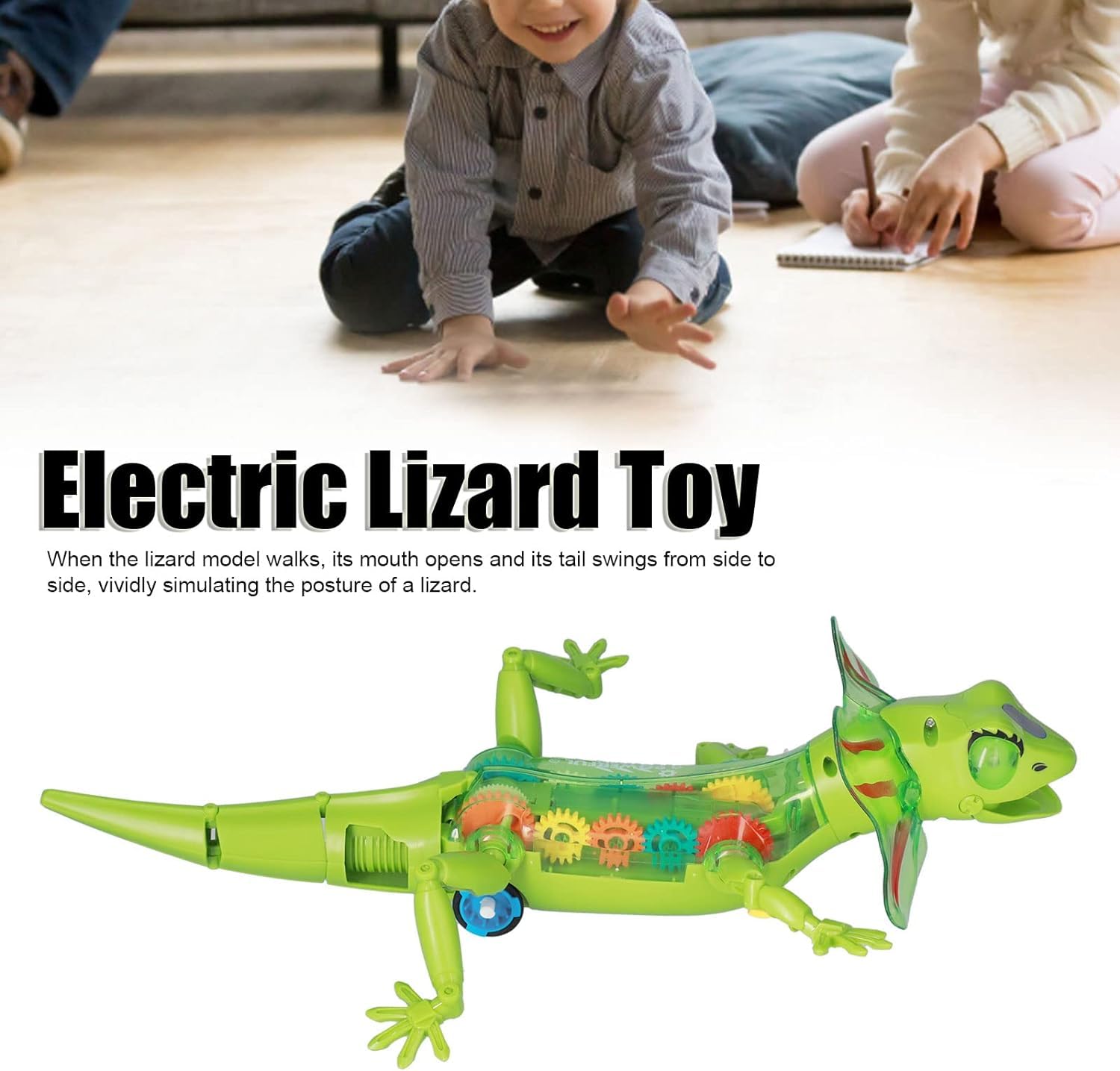 Funny Lizard Electric Crawling Animal Toy - Sound and Lights Multicolor