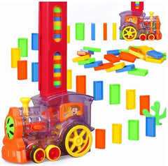 Funny Train Mega Pack 40 pcs Domino Train Toy Set Domino Rally Train Model with Lights and Sounds Construction and Stacking Toys