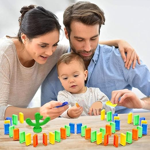 Funny Train Mega Pack 40 pcs Domino Train Toy Set Domino Rally Train Model with Lights and Sounds Construction and Stacking Toys
