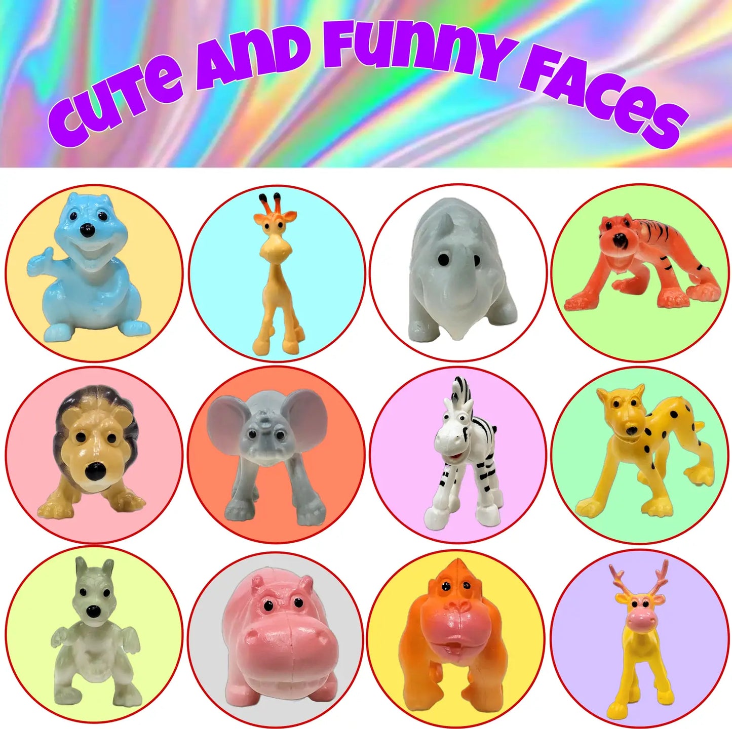 Funny wild Animal Figurines Toy Set of 12 pieces