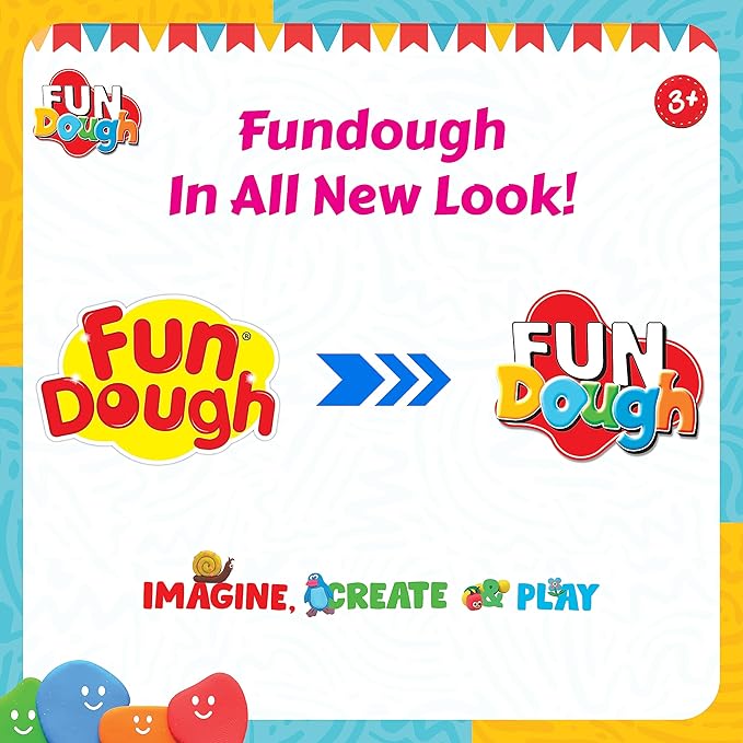 Funskool Fundough Double Decker, 4 tubs of Dough, 75 grams each, Toys for Kids, Shaping, Sculpting
