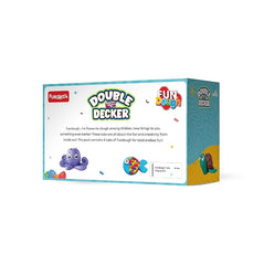 Funskool Fundough Double Decker, 4 tubs of Dough, 75 grams each, Toys for Kids, Shaping, Sculpting