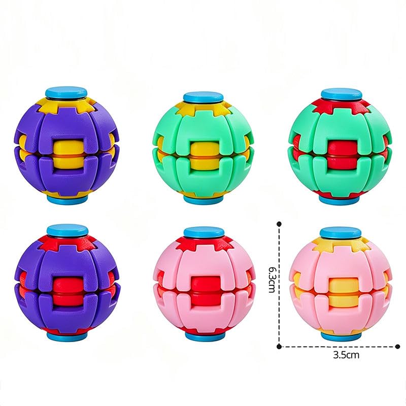 Gear Fidget Ball Press Spin Toy with Colorful RGB Lights