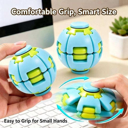 Gear Fidget Ball Press Spin Toy with Colorful RGB Lights