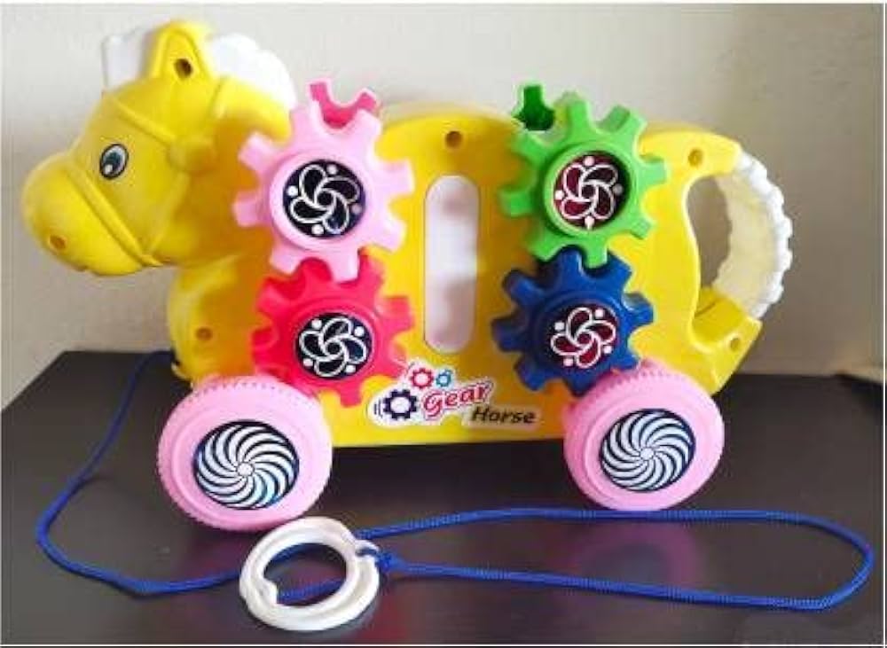 Gear Horse Pull Along Toy with Musical Sound and Flashing Lights