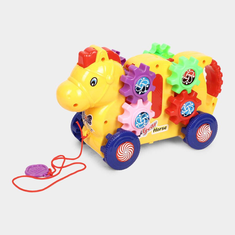 Gear Horse Pull Along Toy with Musical Sound and Flashing Lights